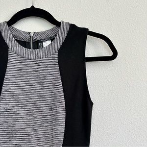 Black and Striped Bodycon Dress